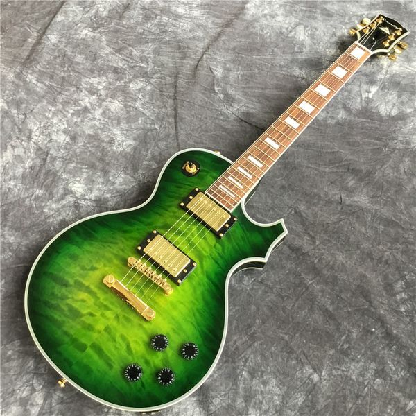 new 6-string lp electric guitar. flame maple green guitar, rosewood fingerboard, mahogany guitar body. real picture
new 6-string lp electric guitar. flame maple green guitar, rosewood fingerboard, mahogany guitar body. real picture