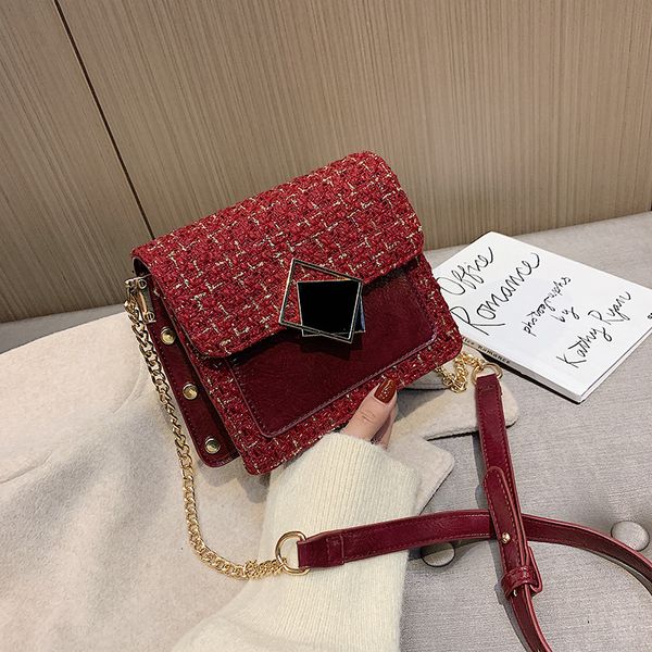 textured woolen woven face decoration elegant women's small square bag solid color wild small chain shoulder messenger bag
textured woolen woven face decoration elegant women's small square bag solid color wild small chain shoulder messenger bag