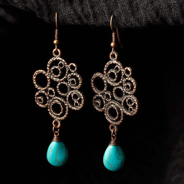 bohemia antique copper hollow lucky geometry totem natural stone tassel earrings charm ethnic long tassel dangle earrings, Silver
bohemia antique copper hollow lucky geometry totem natural stone tassel earrings charm ethnic long tassel dangle earrings, Silver
