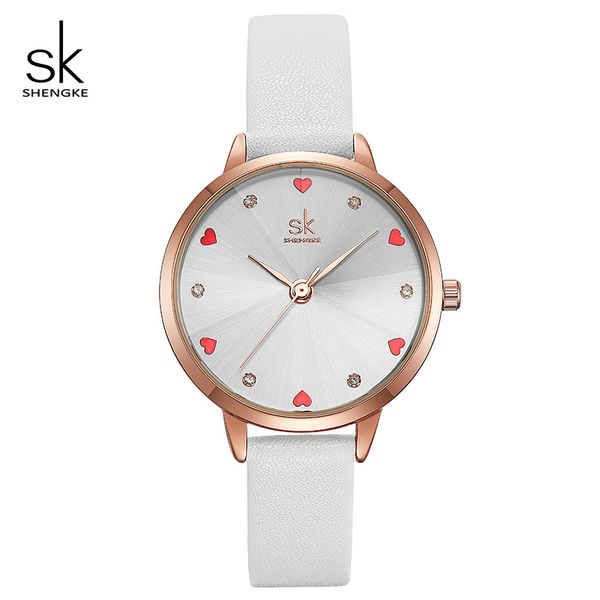 shengke brand fashion women watches heart dial casual white leather strap female quartz watch reloj mujer women wrist watch, Slivery;brown
shengke brand fashion women watches heart dial casual white leather strap female quartz watch reloj mujer women wrist watch, Slivery;brown