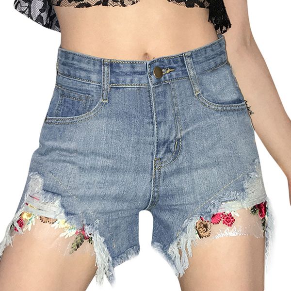 2019 flower pattern lace new women summer short jeans denim female pockets wash denim shorts for women girls pants damskie, Blue
2019 flower pattern lace new women summer short jeans denim female pockets wash denim shorts for women girls pants damskie, Blue