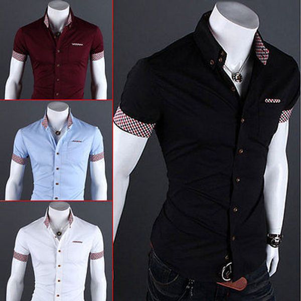 2015 мужская повседневная slim fit платье пледы орнамент карман рубашка с коротким рукавом, White;black
2015 мужская повседневная slim fit платье пледы орнамент карман рубашка с коротким рукавом, White;black