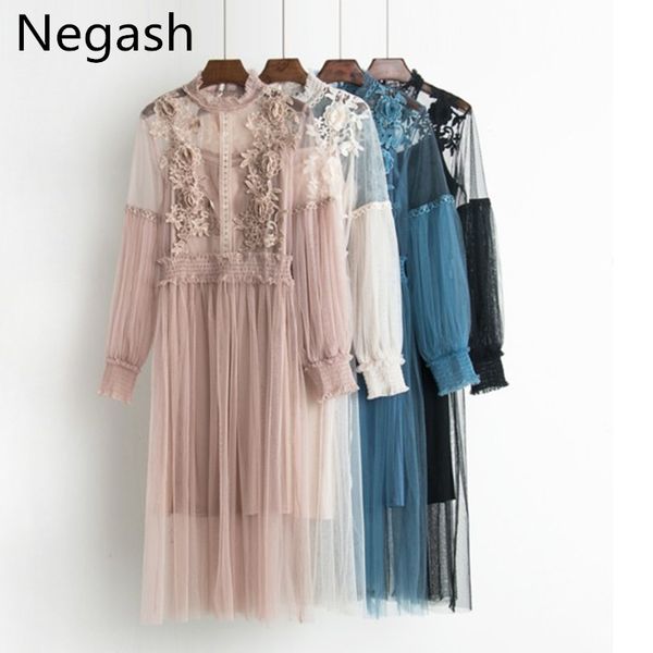 negash 2018 spring new female flower sweet gauze lace pressure pleated a line sweet dress women's waist slim full dress twinset, Black;gray
negash 2018 spring new female flower sweet gauze lace pressure pleated a line sweet dress women's waist slim full dress twinset, Black;gray