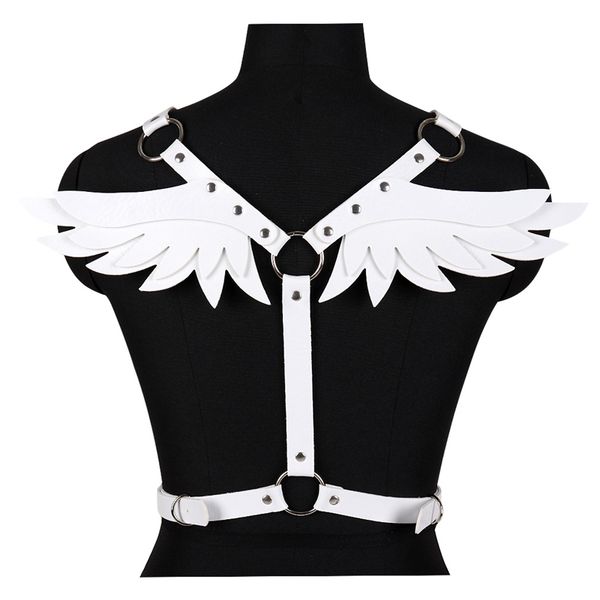 white angel wings leather harness cage bra lingerie womens fetish punk goth body bondage crop adjust harness bra, Black;white
white angel wings leather harness cage bra lingerie womens fetish punk goth body bondage crop adjust harness bra, Black;white