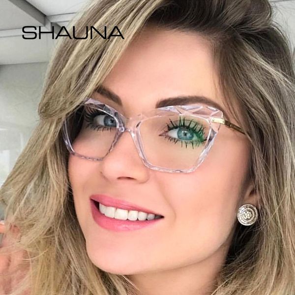 shauna spring hinge unique faceted eyeglasses frame women transparent cat eye glasses uv400, Black
shauna spring hinge unique faceted eyeglasses frame women transparent cat eye glasses uv400, Black