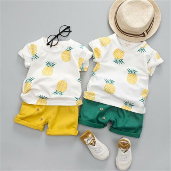2pcs toddler baby boy clothes set summer short sleeve t-shirt shorts pineapple cotton boys kids outfits, White
2pcs toddler baby boy clothes set summer short sleeve t-shirt shorts pineapple cotton boys kids outfits, White