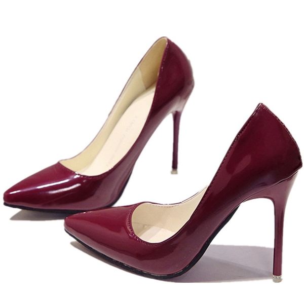 high heels women shoes pointed toe pumps wine red heels patent leather dress wedding shoes blue boat, Black
high heels women shoes pointed toe pumps wine red heels patent leather dress wedding shoes blue boat, Black