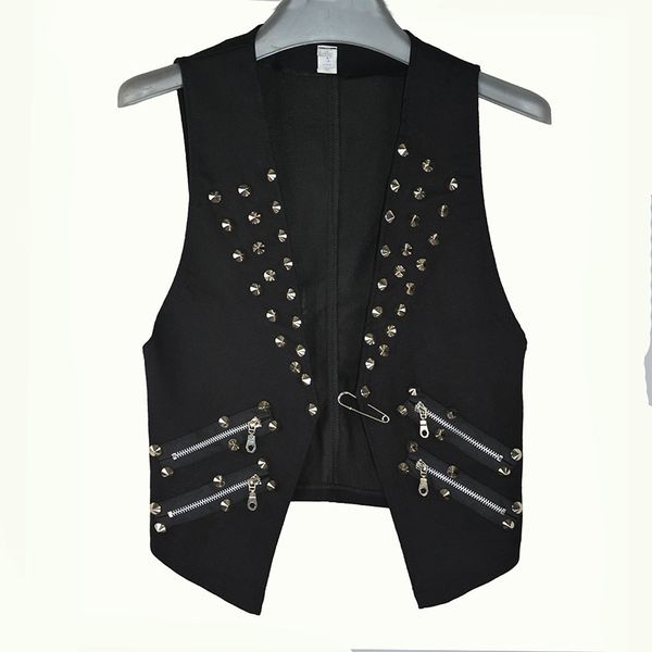 s~3xl new trend rock stage piano rivet self-cultivation black vest bar performance suit men's vest singer costumes, Black;white
s~3xl new trend rock stage piano rivet self-cultivation black vest bar performance suit men's vest singer costumes, Black;white