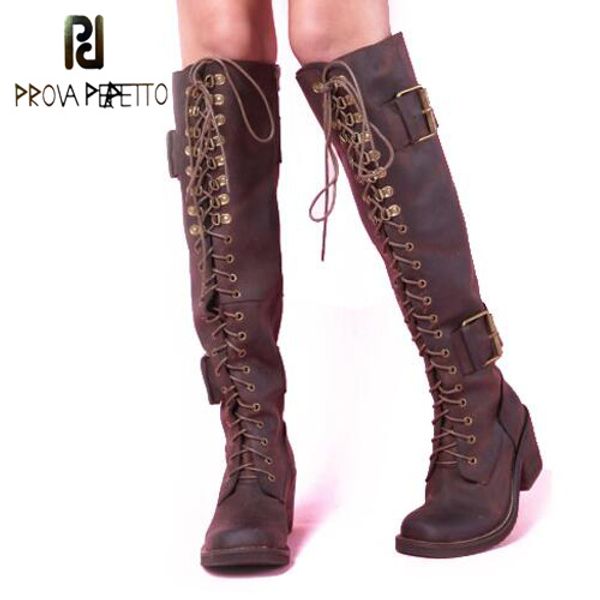 prova perfetto fashion women lace up riding boots chunky high heel knee high boots buckle side zipper motorcycle shoes, Black
prova perfetto fashion women lace up riding boots chunky high heel knee high boots buckle side zipper motorcycle shoes, Black