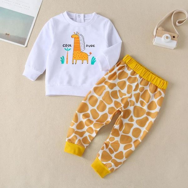 2020 baby long sleeve giraffe suit two piece set spring clothing cotton baby boy outfit newborn boy clothes bebes, White
2020 baby long sleeve giraffe suit two piece set spring clothing cotton baby boy outfit newborn boy clothes bebes, White