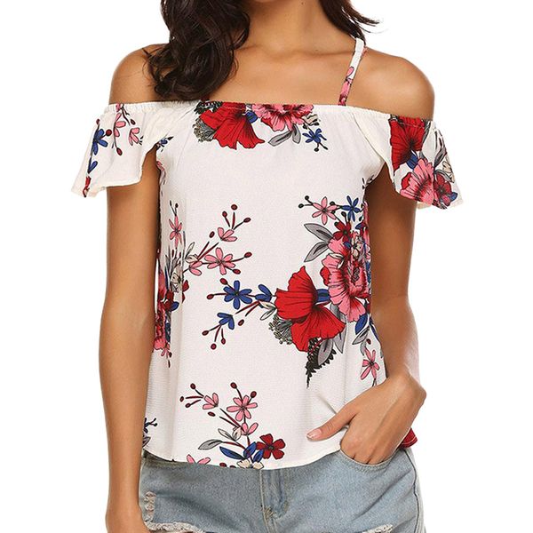 fashion off shoulder print blouse women slash neck ruffles short sleeve blouse summer casual loose top, White
fashion off shoulder print blouse women slash neck ruffles short sleeve blouse summer casual loose top, White