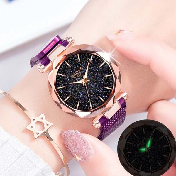 women watches 2019 minimalist starry sky magnetic watch fashion ladies crystal quartz waterproof wristwatches xfcs, Slivery;brown
women watches 2019 minimalist starry sky magnetic watch fashion ladies crystal quartz waterproof wristwatches xfcs, Slivery;brown