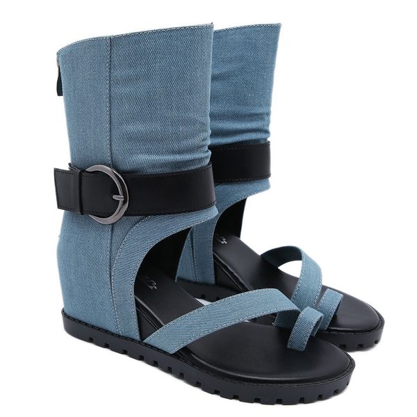 sandals women summer platform sandals blue cowboy wedges punk high-shoes 7cm heel sandal sandale compense femme, Black
sandals women summer platform sandals blue cowboy wedges punk high-shoes 7cm heel sandal sandale compense femme, Black