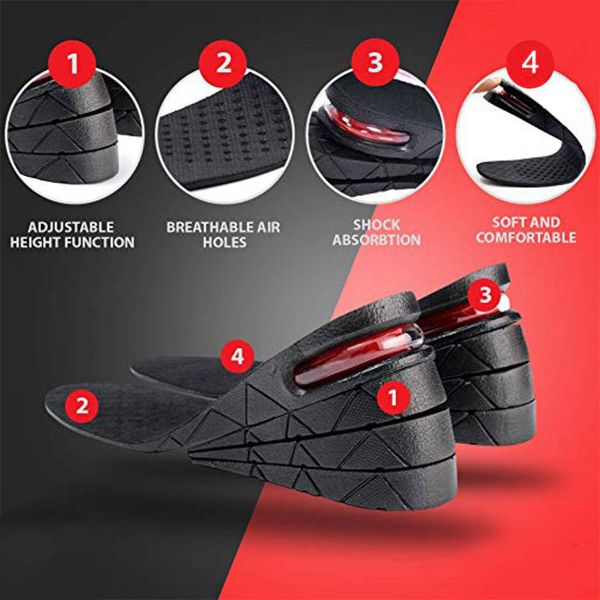 selling 1 pair height increase pu shoes insoles multi layer air cushion taller heel insert -b5, Black
selling 1 pair height increase pu shoes insoles multi layer air cushion taller heel insert -b5, Black