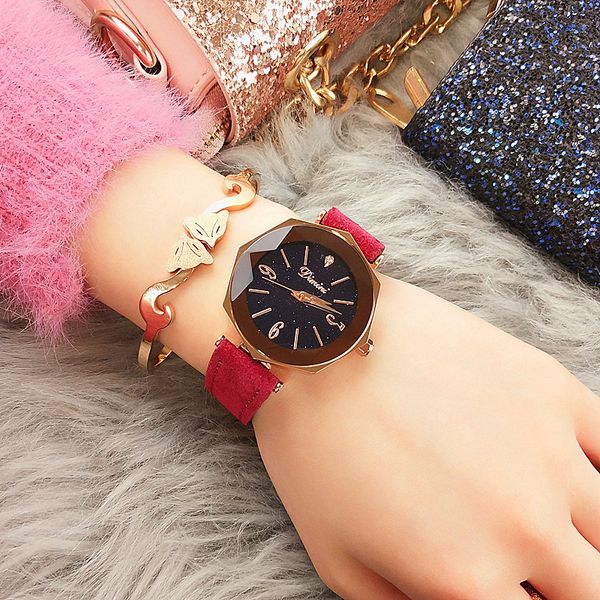 no fade luxury crystal star sky women's watch fashion simple roma dail bracelet watch polygon gift clock, Slivery;brown
no fade luxury crystal star sky women's watch fashion simple roma dail bracelet watch polygon gift clock, Slivery;brown