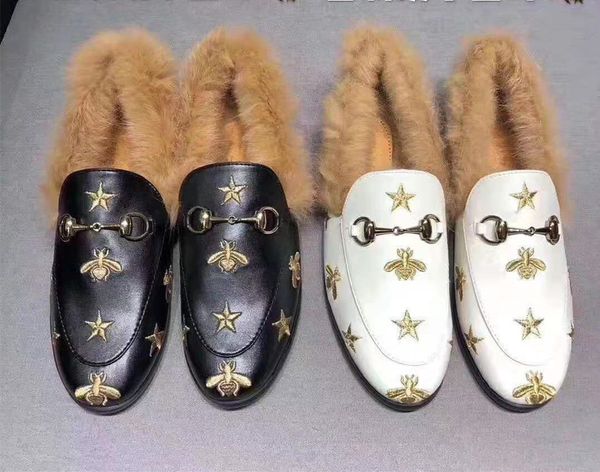 brand new designer women mens rabbit fur loafers soft furs flats with horsebit buckle with embroidered bees and stars big size eur34-46, Black
brand new designer women mens rabbit fur loafers soft furs flats with horsebit buckle with embroidered bees and stars big size eur34-46, Black