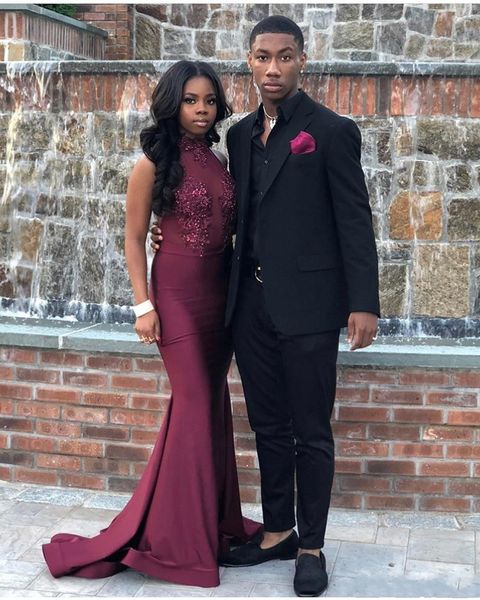 2019 burgundy mermaid evening dresses halter appliques beads illusion open back plus size sweep train pageant prom gowns arabic dresses, Black;red
2019 burgundy mermaid evening dresses halter appliques beads illusion open back plus size sweep train pageant prom gowns arabic dresses, Black;red