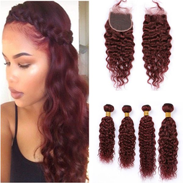 # 99j wine red бразильского влажный и волнистый человек 4bundles волос и закрытие burgundy red water wave virgin hair lace закрытие 4x4 с пе, Black
# 99j wine red бразильского влажный и волнистый человек 4bundles волос и закрытие burgundy red water wave virgin hair lace закрытие 4x4 с пе, Black