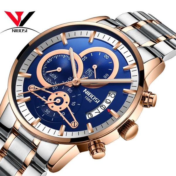 nibosi mens sport watches men waterproof army men watch full steel chronograph quartz wristwatch relogios, Slivery;brown
nibosi mens sport watches men waterproof army men watch full steel chronograph quartz wristwatch relogios, Slivery;brown