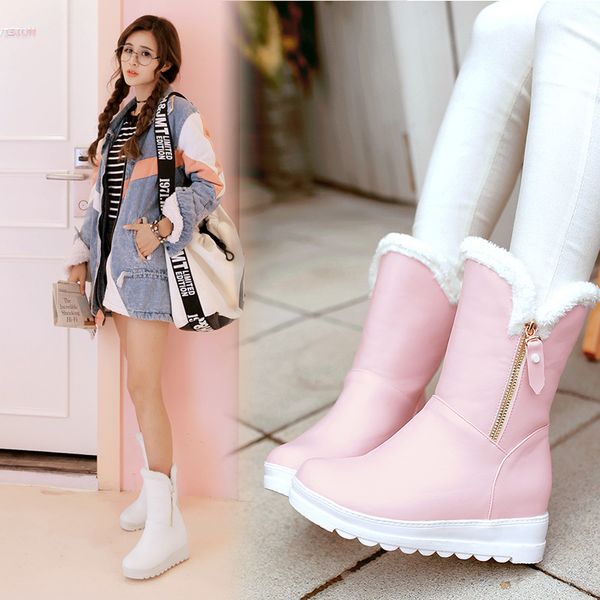 women boots waterproof winter shoes woman snow boots platform warm zipper ankle with thick fur heels botas mujer 2019, Black
women boots waterproof winter shoes woman snow boots platform warm zipper ankle with thick fur heels botas mujer 2019, Black