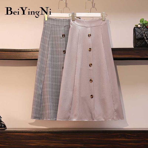 beiyingni single-breasted plus size women skirt plaid vintage maxi high waist skirts 2020 fashion slim casual saia female bottom, Black
beiyingni single-breasted plus size women skirt plaid vintage maxi high waist skirts 2020 fashion slim casual saia female bottom, Black