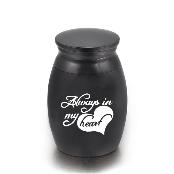 always in my heart black heart -shaped engraved mini cremation ash urn family pet keepsake 16x25mm, Silver
always in my heart black heart -shaped engraved mini cremation ash urn family pet keepsake 16x25mm, Silver