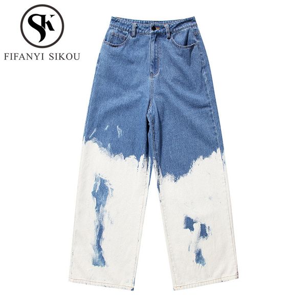 jeans for women streetwear fashion painted high waist jeans wide leg pants female 2020 spring autumn loose washed straight, Blue
jeans for women streetwear fashion painted high waist jeans wide leg pants female 2020 spring autumn loose washed straight, Blue