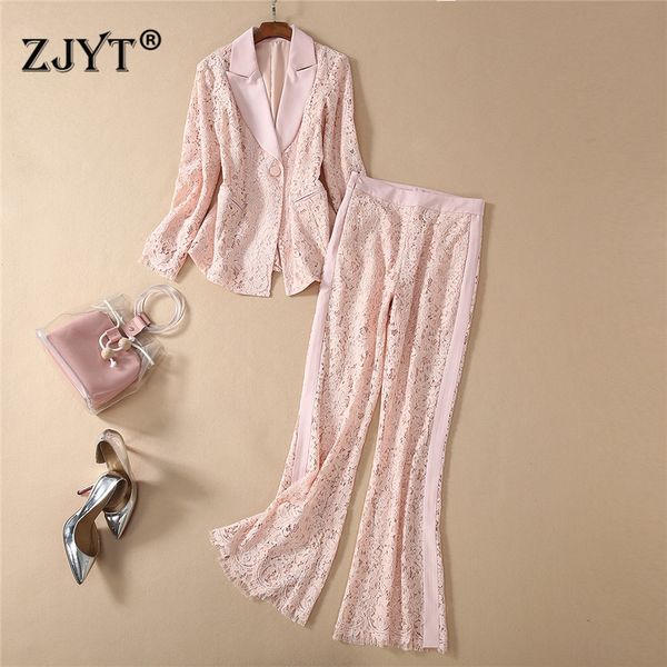 fashion runway set women 2020 spring new elegant lady party two piece outfits hollow lace blazer suit pants 2pcs clothes set, White
fashion runway set women 2020 spring new elegant lady party two piece outfits hollow lace blazer suit pants 2pcs clothes set, White
