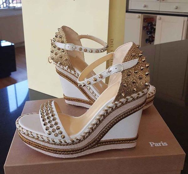 famous summer espadrilles women rivets madmonica lady red bottom sandals wedges sandalias femininas high heels eu35-43, Black
famous summer espadrilles women rivets madmonica lady red bottom sandals wedges sandalias femininas high heels eu35-43, Black