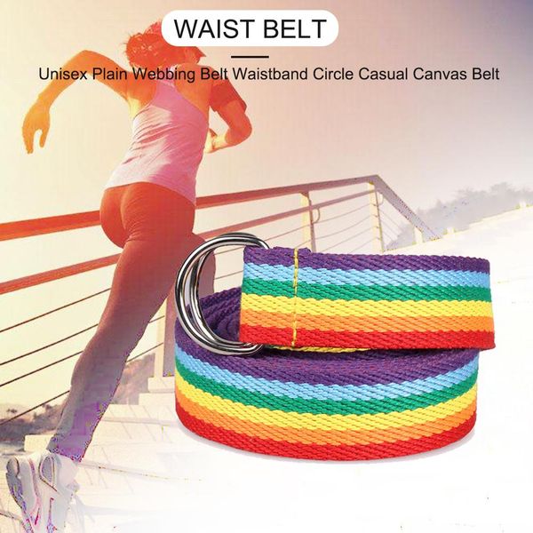 women's double ring buckle rainbow strip webbing casual wild long decorative canvas belt waistband fashion, Black;brown
women's double ring buckle rainbow strip webbing casual wild long decorative canvas belt waistband fashion, Black;brown
