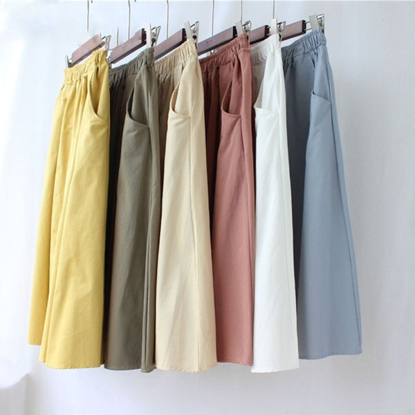 cotton midi knee length solid summer skirt women 2019 fashion yellow pocket a-line sun school high waist skirt female, Black
cotton midi knee length solid summer skirt women 2019 fashion yellow pocket a-line sun school high waist skirt female, Black