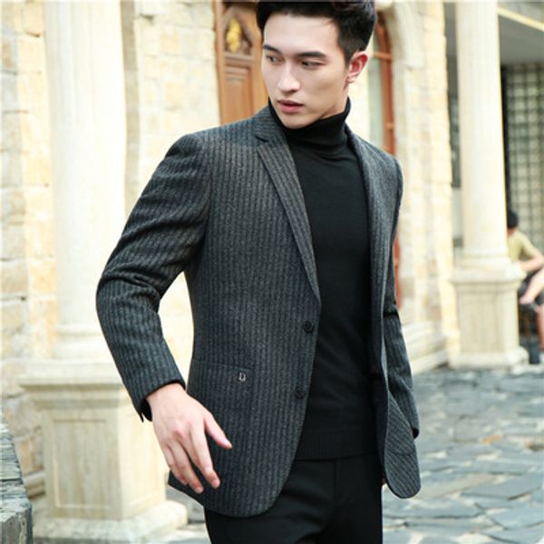 men's suits & blazers 2021 autumn knit striped small suit male casual stretch west decoration korean fashion retro jacket large size, White;black
men's suits & blazers 2021 autumn knit striped small suit male casual stretch west decoration korean fashion retro jacket large size, White;black
