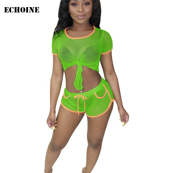 see through fishnet 2 piece set summer women tracksuit shorts set lace up crop and shorts sport wear suit club outfits, White
see through fishnet 2 piece set summer women tracksuit shorts set lace up crop and shorts sport wear suit club outfits, White