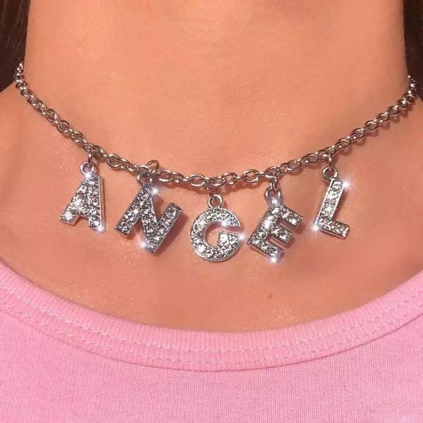 fashion shining letter crystal angel necklace baby wild rhinestone choker couple gift pendant women jewelry, Golden;silver
fashion shining letter crystal angel necklace baby wild rhinestone choker couple gift pendant women jewelry, Golden;silver