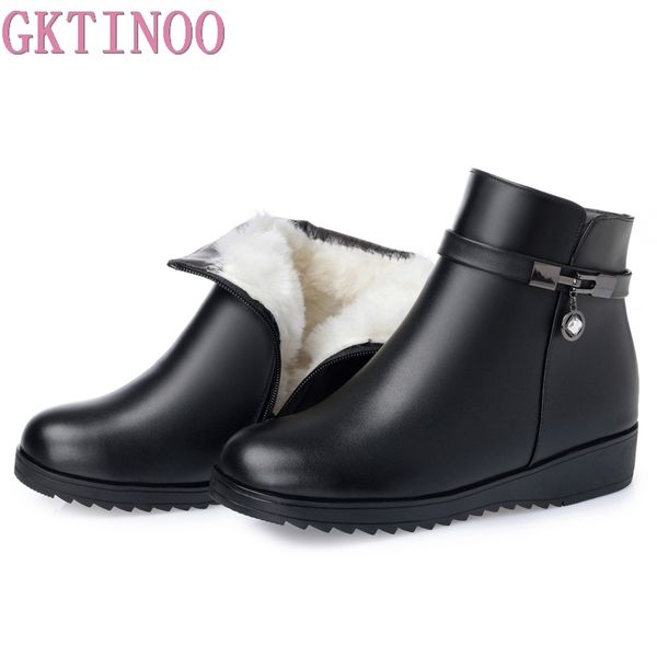gktinoo 2018 new winter warm wool lining snow boots women ankle boots low heels leather shoes woman fashion, Black
gktinoo 2018 new winter warm wool lining snow boots women ankle boots low heels leather shoes woman fashion, Black