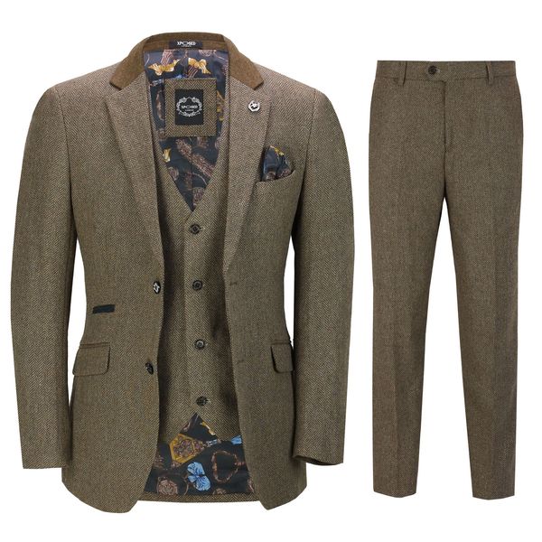 mens 3 piece herringbone tweed suit in brown retro peaky blinders style fitted man suits(jacket+pants+vest) sale, Black;gray
mens 3 piece herringbone tweed suit in brown retro peaky blinders style fitted man suits(jacket+pants+vest) sale, Black;gray