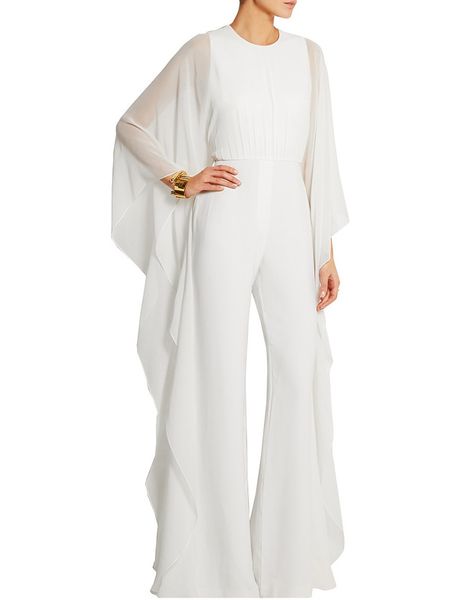 elegant women's o-neck long white jumpsuit long sleeve evening dresses with ruffles robe de soiree pants prom gowns custom made, Black;red
elegant women's o-neck long white jumpsuit long sleeve evening dresses with ruffles robe de soiree pants prom gowns custom made, Black;red