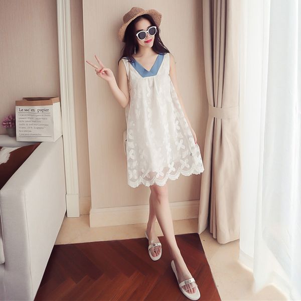 2020 maternity dresses summer v-neck bowknot a-line pregnant lace dress pregnant women tank dress sweet pregnancy sundress, White
2020 maternity dresses summer v-neck bowknot a-line pregnant lace dress pregnant women tank dress sweet pregnancy sundress, White
