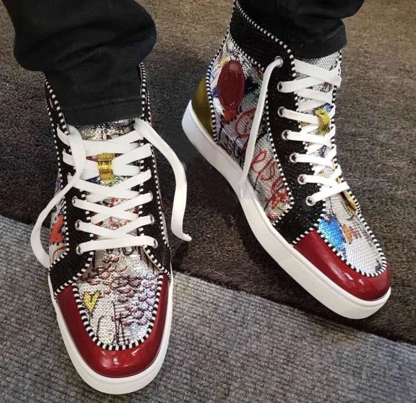 Идеальный дизайнер стильный граффити высокого верха красные нижние кроссовки об
Идеальный дизайнер стильный граффити высокого верха красные нижние кроссовки об