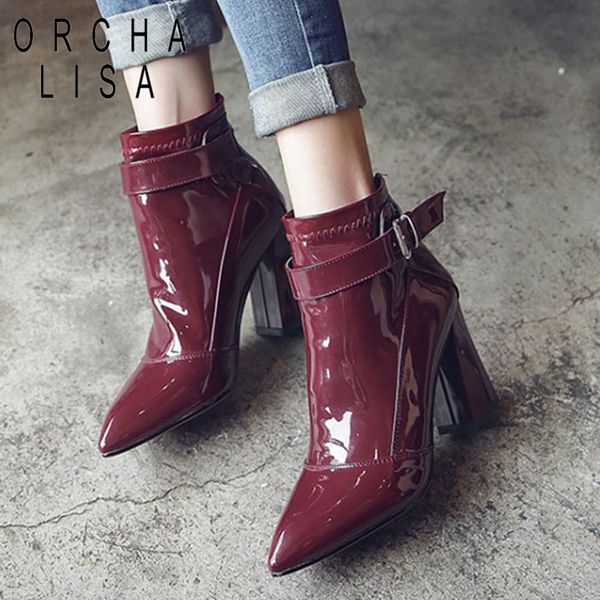 orcha lisa patent leather high heel ankle boots women shoes black square heel women motorcycle boots winter booties botas mujer
orcha lisa patent leather high heel ankle boots women shoes black square heel women motorcycle boots winter booties botas mujer