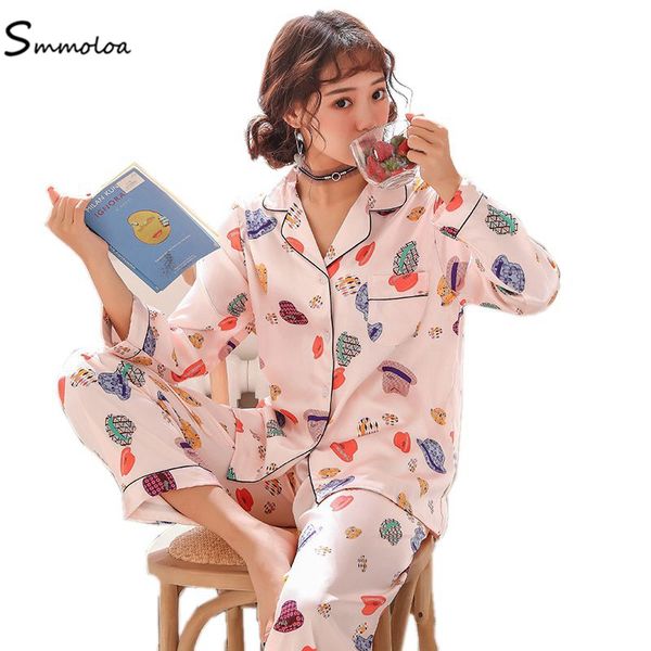 smmoloa women comfortable silk pajama set girl print pyjama set long sleeve sleepwear, Blue;gray
smmoloa women comfortable silk pajama set girl print pyjama set long sleeve sleepwear, Blue;gray