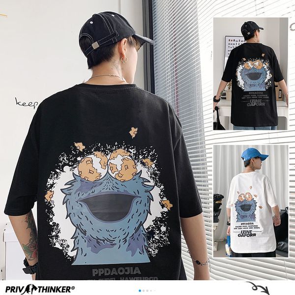 2020 man oversize short sleeve graphic t shirt mans cartoon print o-neck hip hop fashion tees couple korean clothes, White;black 
2020 man oversize short sleeve graphic t shirt mans cartoon print o-neck hip hop fashion tees couple korean clothes, White;black