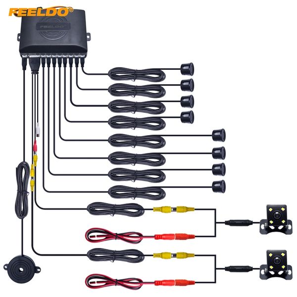 feeldo 1set car 8-sensor parking sensor with 2pcs night vision led camera dual visual rearview video parking radar system
feeldo 1set car 8-sensor parking sensor with 2pcs night vision led camera dual visual rearview video parking radar system