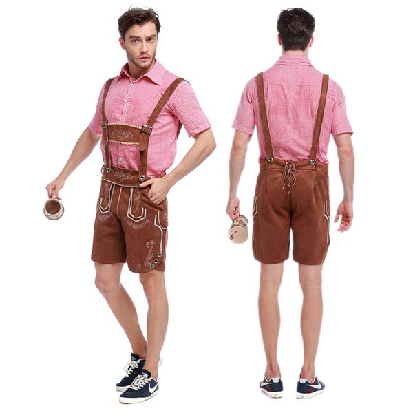 oktoberfest bavarian beer costume mens lederhosen suspenders shorts+top, Black;red
oktoberfest bavarian beer costume mens lederhosen suspenders shorts+top, Black;red
