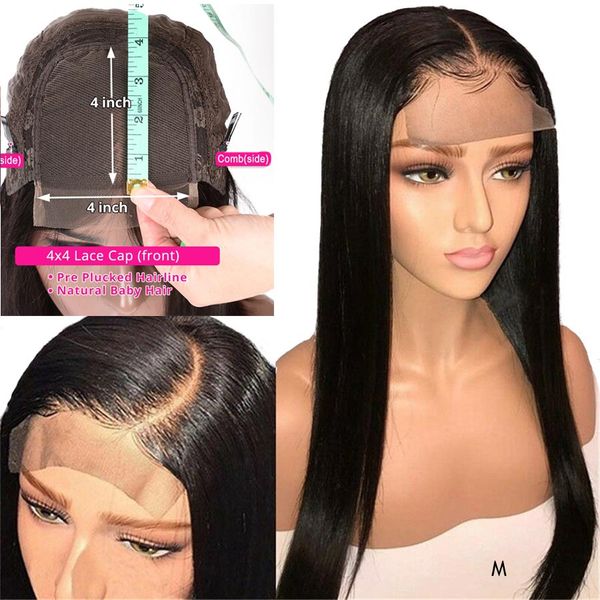 lace closure human hair wigs straight pre plucked hairline with baby hair 8-28 inch 4x4 150% peruvian remy real human hair, Black
lace closure human hair wigs straight pre plucked hairline with baby hair 8-28 inch 4x4 150% peruvian remy real human hair, Black