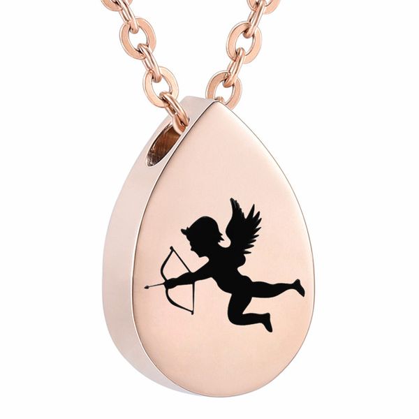 fashion jewelry cupid style stainless steel cremation jewelry teardrop pendant for ashes urn keepsake necklace rose gold black, Silver
fashion jewelry cupid style stainless steel cremation jewelry teardrop pendant for ashes urn keepsake necklace rose gold black, Silver
