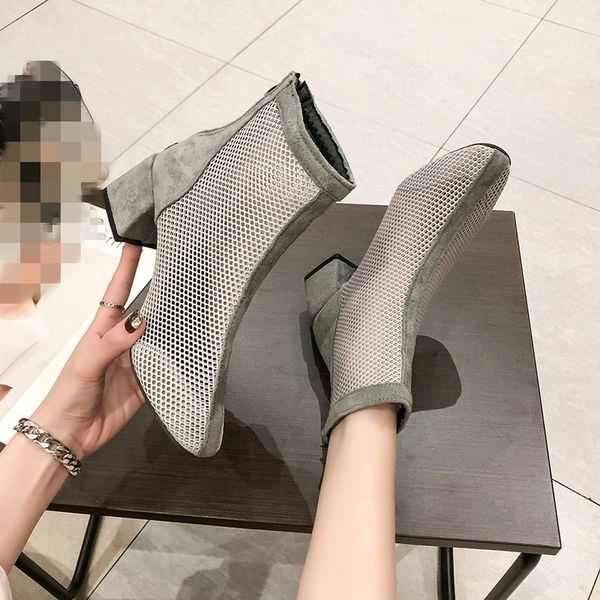 2019 summer boots med square heel chunky boots breathable mesh square toe zip short ankle pumps boots shoes summer, Black
2019 summer boots med square heel chunky boots breathable mesh square toe zip short ankle pumps boots shoes summer, Black