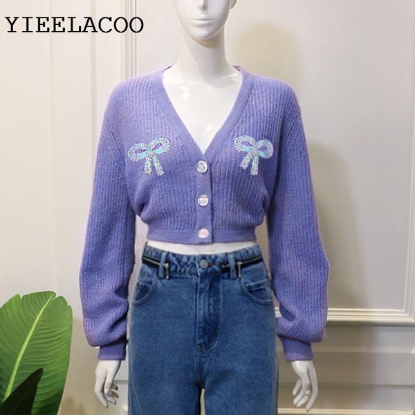 purple cardigan knitted +jeans set bow v-neck sweater waist spring/autumn women's 2-piece suit (can be purchased separately, White
purple cardigan knitted +jeans set bow v-neck sweater waist spring/autumn women's 2-piece suit (can be purchased separately, White