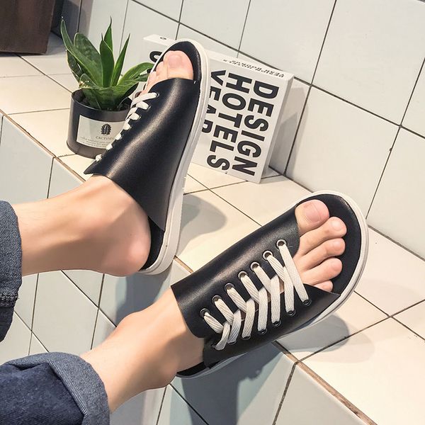 2019 summer new style men's slippers korean-style trend a- line slippers hong kong style street fashion sandals, Black
2019 summer new style men's slippers korean-style trend a- line slippers hong kong style street fashion sandals, Black