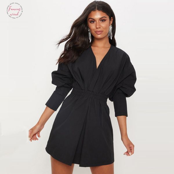 2020 spring autumn new fashion womens dresses deep v neck long sleeved tunic dress elegant sundress vestidos, Black;gray
2020 spring autumn new fashion womens dresses deep v neck long sleeved tunic dress elegant sundress vestidos, Black;gray